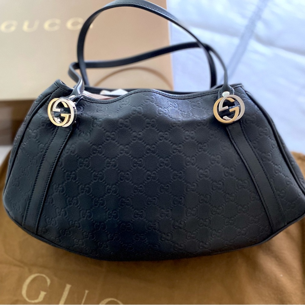 Gucci “Twins” Guccissima Leather Shoulder Tote
